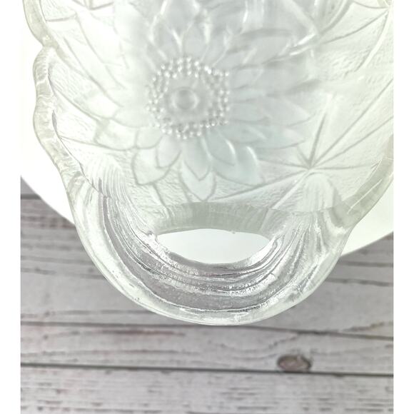 Vtg Indiana Glass Sunflower Relish Tray, Pressed Clear Glass Textured Bowl - Picture 16 of 16